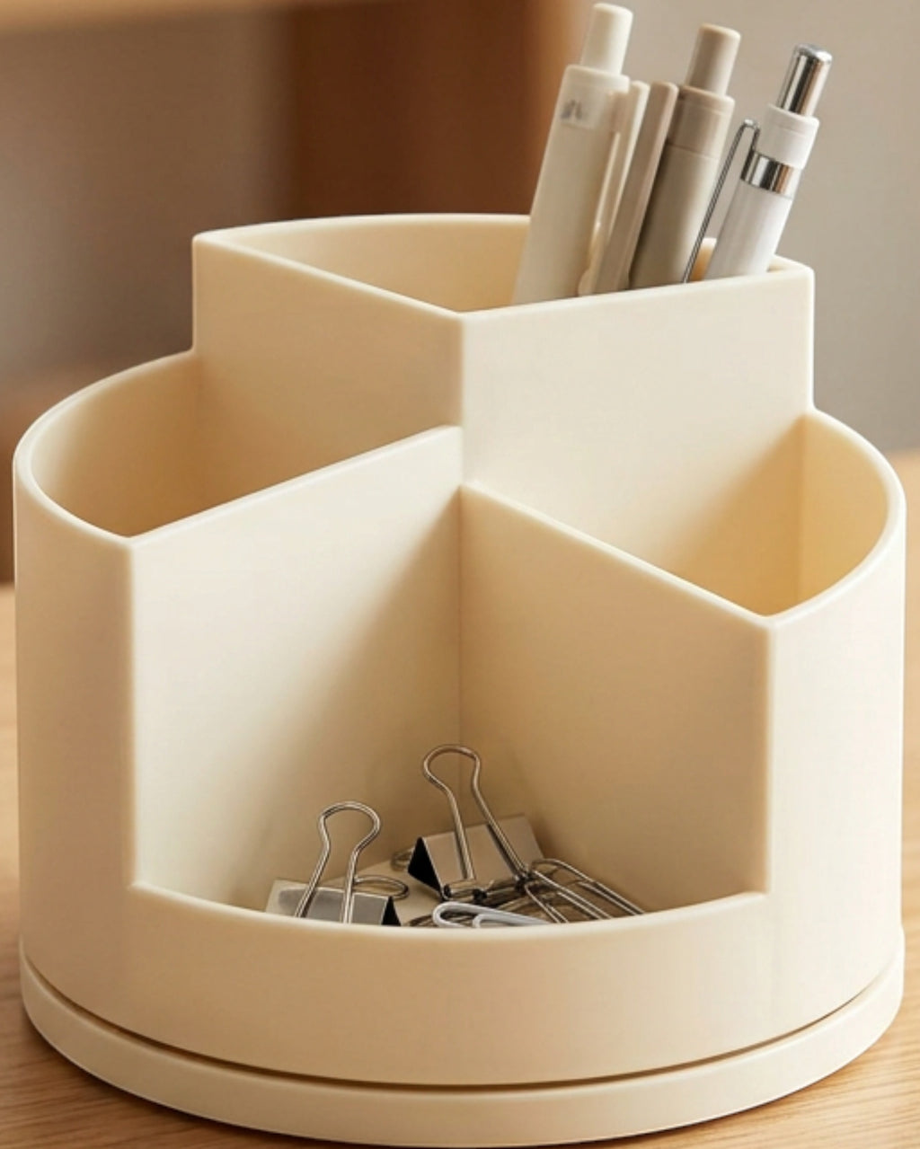 Xjvkw Rotating Desktop Organizer with Six Compartments Ivory - Lifestyle view