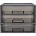 Xjvkw Stackable Desktop Organizer with Three Drawers Smoke Gray - Product view